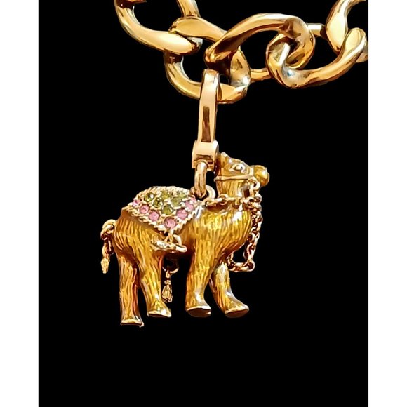 Juicy Couture Retired 2009 Swarovski Pave Crystal Canel Charm Bracelet 7.75"